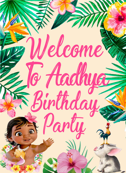Moana Theme Birthday Party Welcome Board