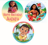 Moana Theme Birthday Party Cupcake Toppers