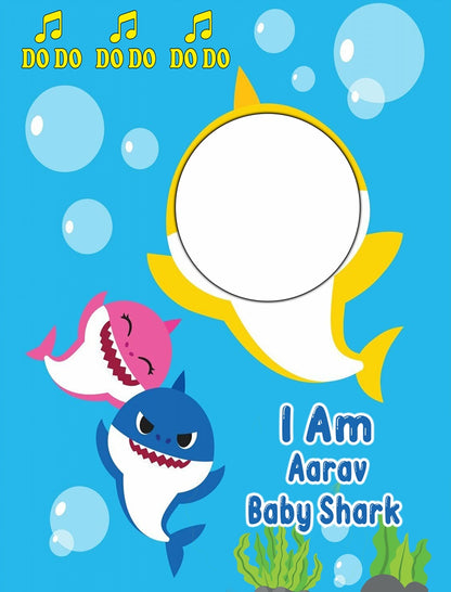 Baby Shark Theme Birthday Party Selfie Photo Booth Frame