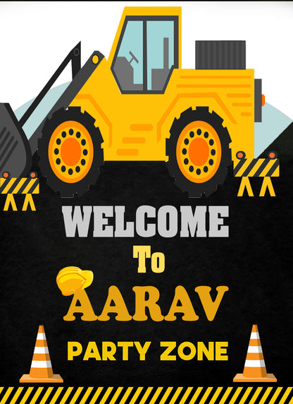 Construction Birthday Party Welcome Board