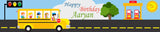 Wheels on the Bus Theme Birthday Long Banner for Decoration