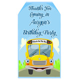 Wheels on the Bus Theme Birthday Party Thank You Gift Tags