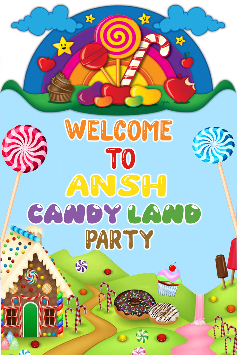 Candy Land Theme Birthday Party Welcome Board