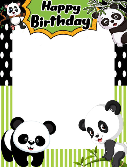 Panda Theme Birthday Party Selfie Photo Booth Frame