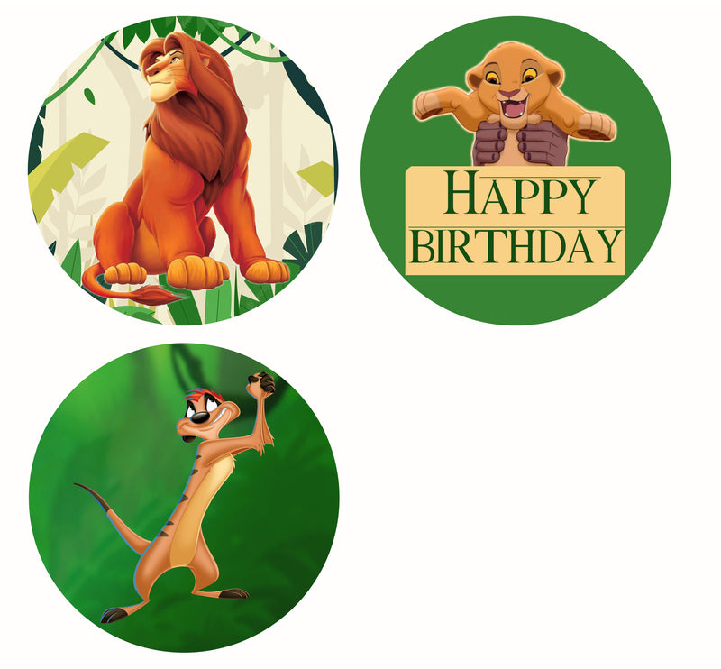 The Lion King Theme Birthday Party Cupcake Toppers