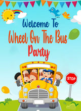 Wheels on the Bus Theme Birthday Party Welcome Board