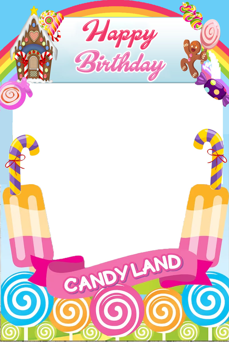 Candy Land Theme Birthday Party Selfie Photo Booth Frame