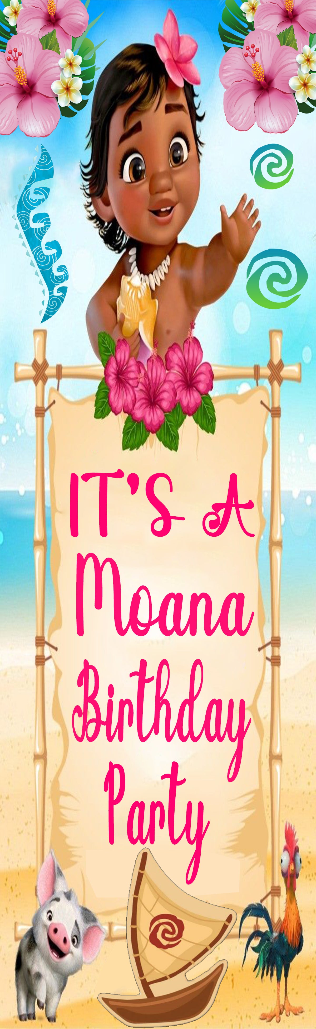 Moana Welcome Banner Roll up Standee (with stand)
