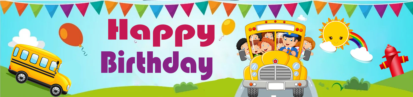 Wheels on the Bus Theme Birthday Party Water Bottle Labels