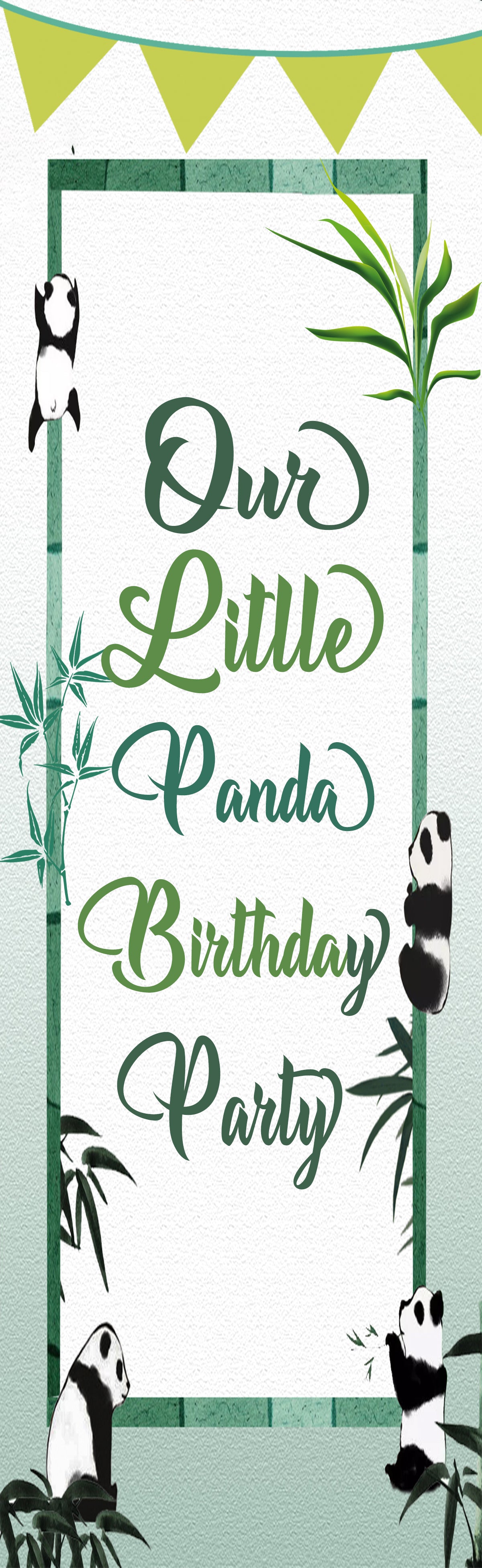 Panda Theme Birthday Party Welcome Banner Roll up Standee (with stand)
