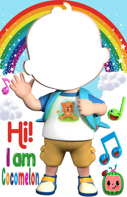 Cocomelon Theme Birthday Party Selfie Photo Booth Frame