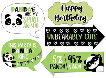 Panda Theme Birthday Party Photo Booth Props Kit