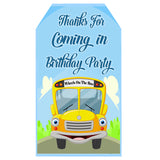 Wheels on the Bus Theme Birthday Party Thank You Gift Tags