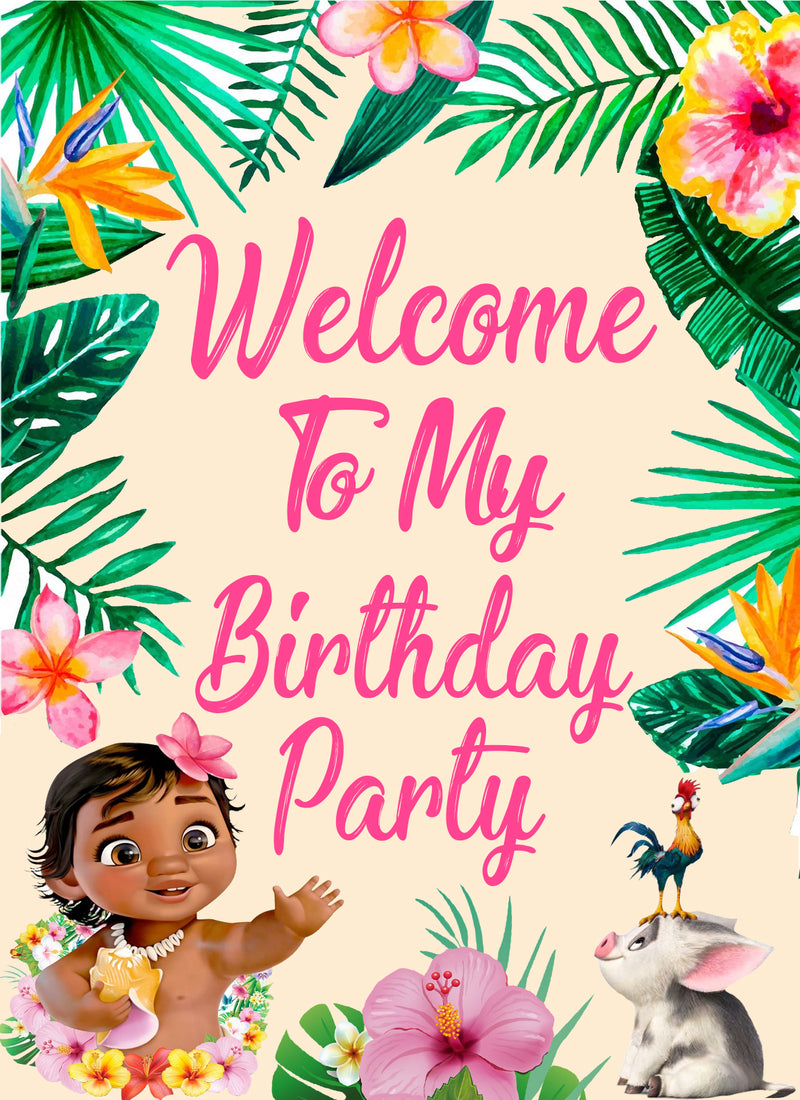 Moana Theme Birthday Party Welcome Board