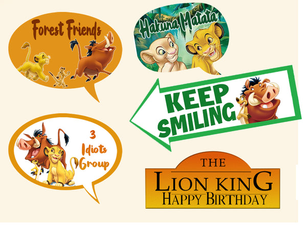 The Lion King Theme Birthday Party Photo Booth Props Kit