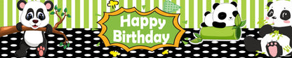 Panda Theme Birthday Long Banner for Decoration