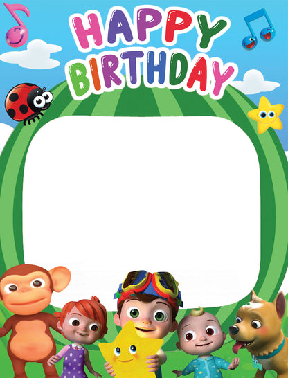 Cocomelon Theme Birthday Party Selfie Photo Booth Frame
