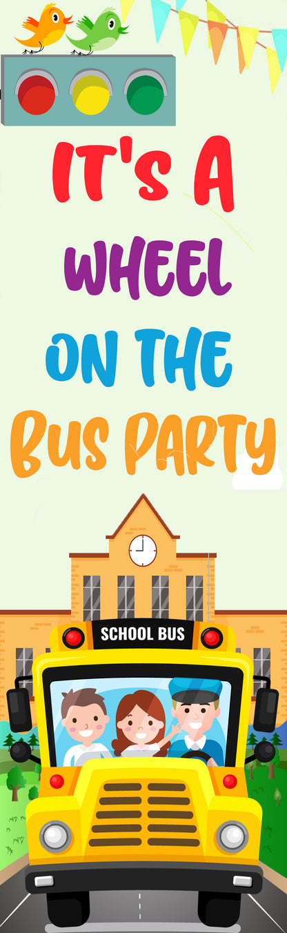 Wheels on the Bus Welcome Banner Roll up Standee (with stand)