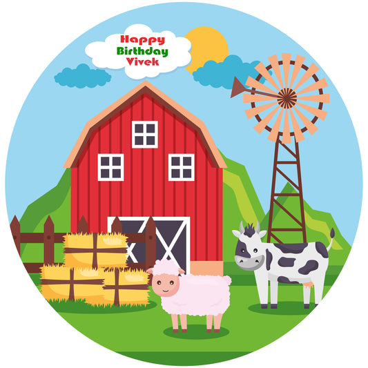Farm Animals Theme Birthday Party Backdrop