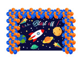Space Theme Birthday Party Decoration Kit with Backdrop & Balloons