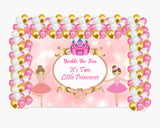 Twin Girls Theme Birthday Party Decoration Kit with Backdrop & Balloons