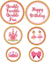 Twin Girls Theme Birthday Party Table Confetti for Decoration