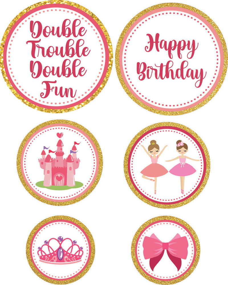 Twin Girls Theme Birthday Party Table Confetti for Decoration