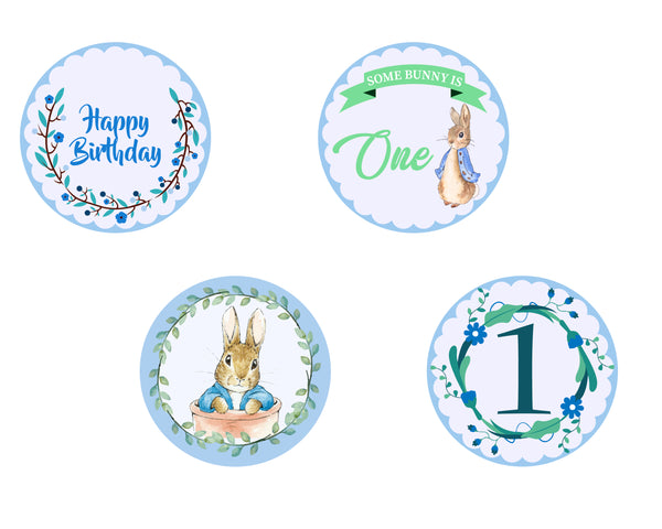 Some Bunny Is One Birthday Party Cupcake Toppers for Decoration