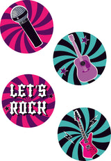 Rockstar Theme Birthday Party Cupcake Toppers for Decoration