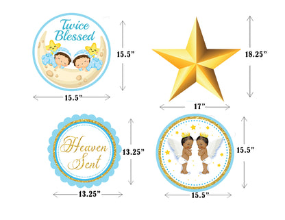 Twin Boys Theme Birthday Party Cutouts