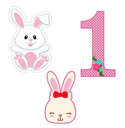 Some Bunny Is One Birthday Party Cutouts