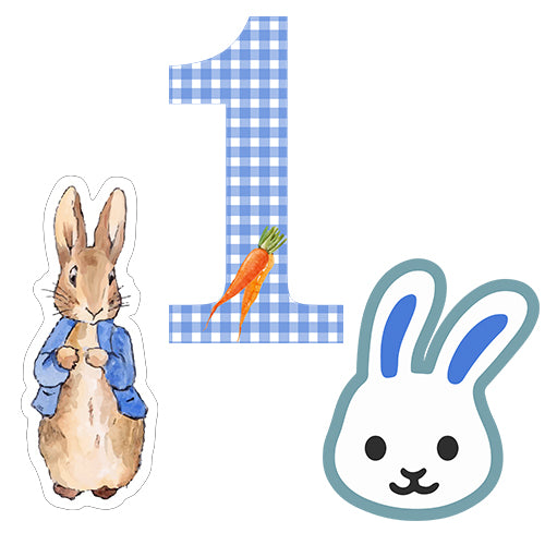 Some Bunny Is One Birthday Party Cutouts