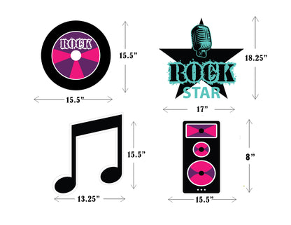 Rockstar Theme Birthday Party Cutouts