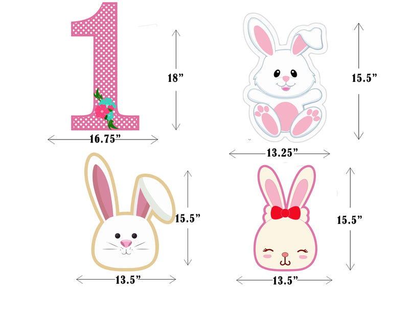 Some Bunny Is One Birthday Party Cutouts