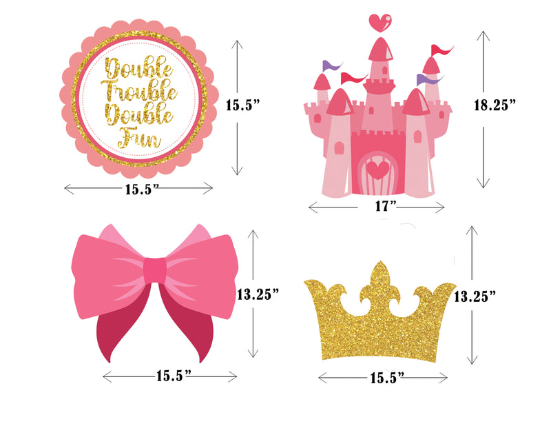 Twin Girls Theme Birthday Party Cutouts