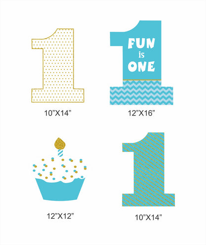 Fun Is One Theme Birthday Party Cutouts 