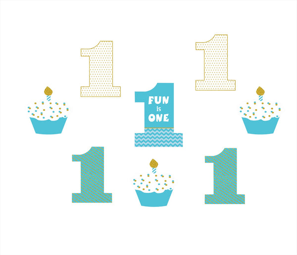 Fun Is One Theme Birthday Party Cutouts 