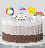 Rainbow Theme Birthday Party Cake Topper /Cake Decoration Kit