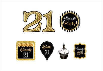 21st Birthday Party Cake Topper /Cake Decoration Kit