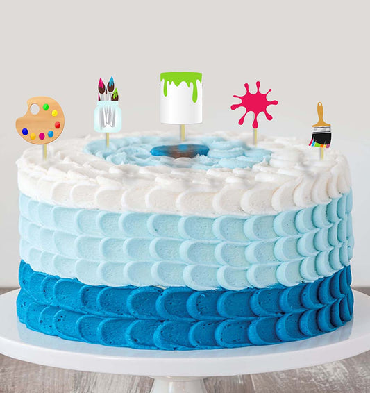 Art and Paint Theme Birthday Party Cake Topper