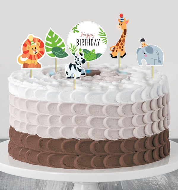 Jungle Theme Birthday Party Cake Topper /Cake Decoration Kit