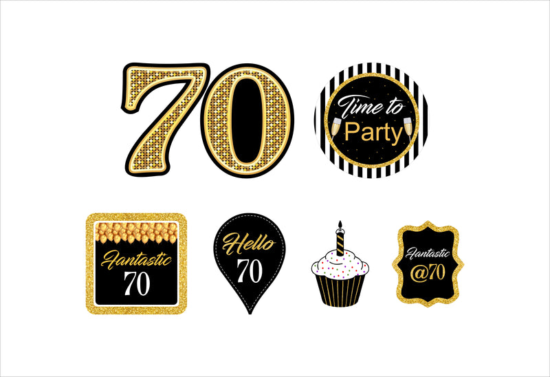 70th Birthday Party Cake Topper /Cake Decoration Kit