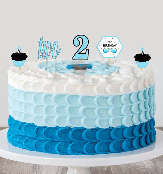 Two Cool Second Birthday Theme Cake Topper For Birthday Party