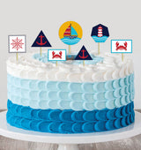 Nautical Ahoy  Theme Birthday Party Cake Topper /Cake Decoration Kit