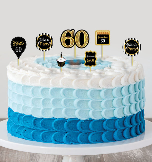 60th Birthday Party Cake Topper /Cake Decoration Kit