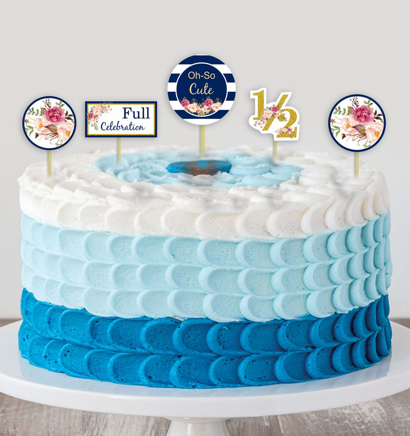 Half Birthday Party Cake Topper /Cake Decoration Kit