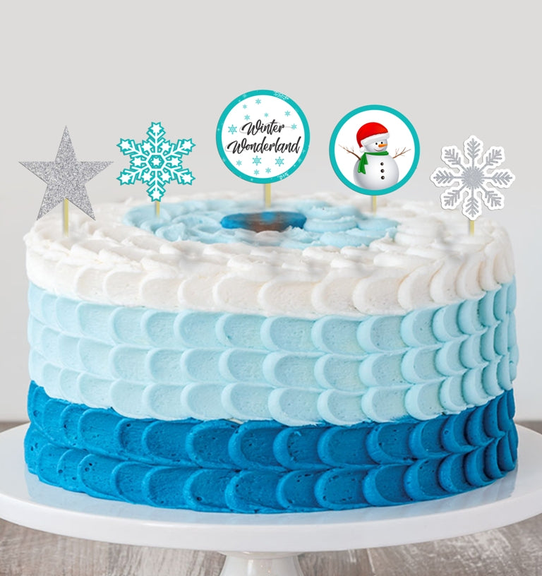 Winter Wonderland Theme Birthday Party Cake Topper /Cake Decoration Kit