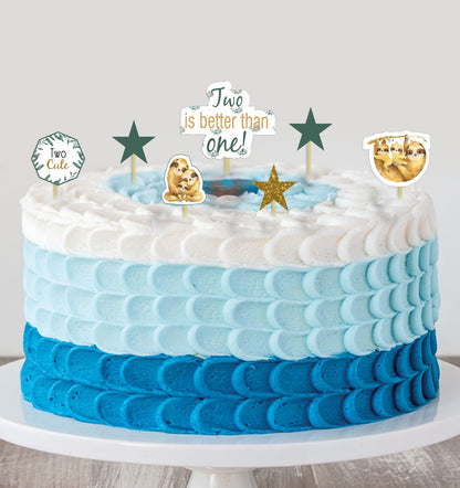 Twins Baby Welcome Baby Cake Topper For Birthday Party