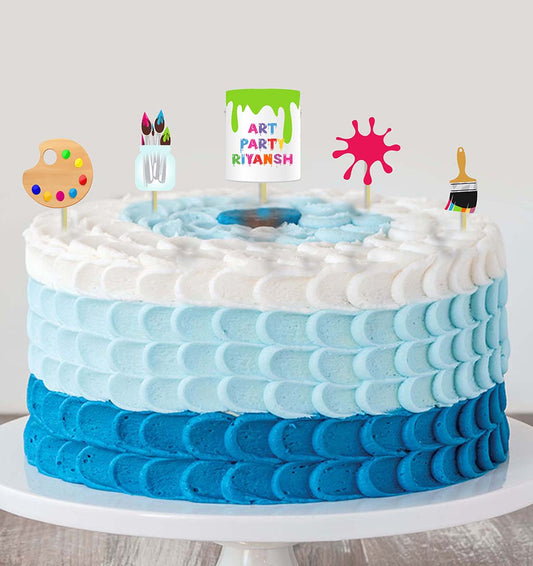 Art and Paint Theme Birthday Party Cake Topper