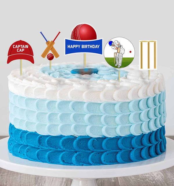 Cricket Theme Birthday Party Cake Topper